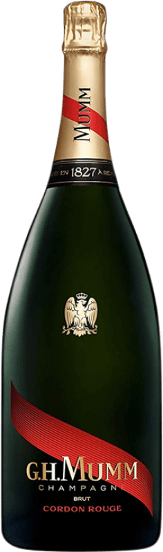 104,95 € | Espumante branco G.H. Mumm Cordon Rouge Brut Grande Reserva A.O.C. Champagne Champagne França Chardonnay, Pinot Meunier Garrafa Magnum 1,5 L