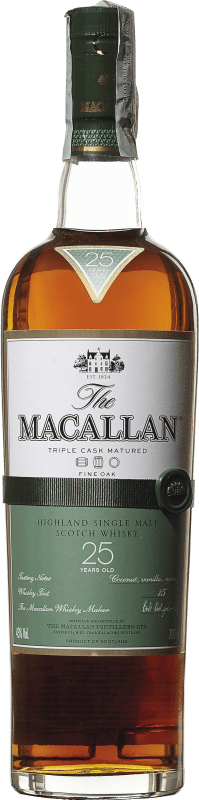 免费送货 | 威士忌单一麦芽威士忌 Macallan Triple Cask Matured 英国 25 岁 70 cl