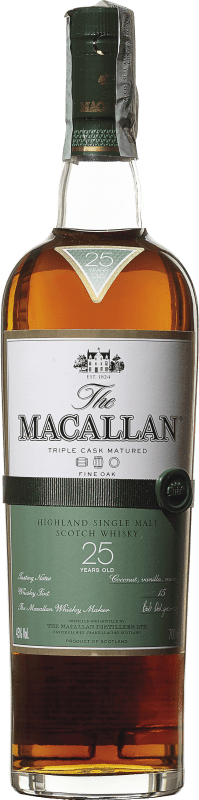 免费送货 | 单一麦芽威士忌 Macallan Fine Triple Cask — 三桶, Oak Cask — 橡木桶 英国 25 岁 70 cl