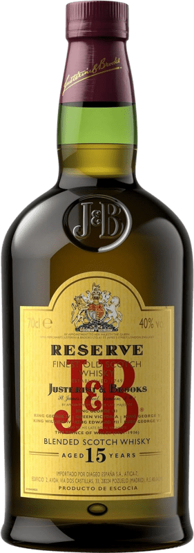 Free Shipping | Whisky Blended J&B Reserve Scotland United Kingdom 15 Years 70 cl