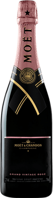 82,95 € | Espumante rosé Moët & Chandon Grand Vintage Rose A.O.C. Champagne Champagne França Pinot Preto, Chardonnay, Pinot Meunier 75 cl