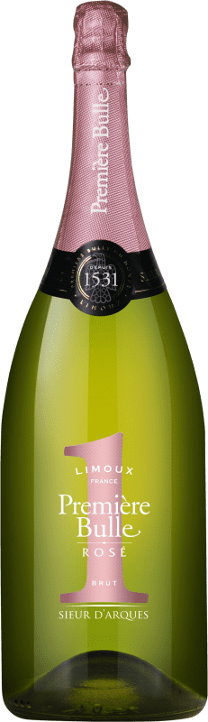 64,95 € Envío gratis | Espumoso rosado Sieur d'Arques Première Bulle Rose A.O.C. Crémant de Limoux Botella Magnum 1,5 L