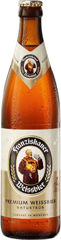 Free Shipping | 20 units box Beer Spaten-Franziskaner Weissbier Natur Medium Bottle 50 cl