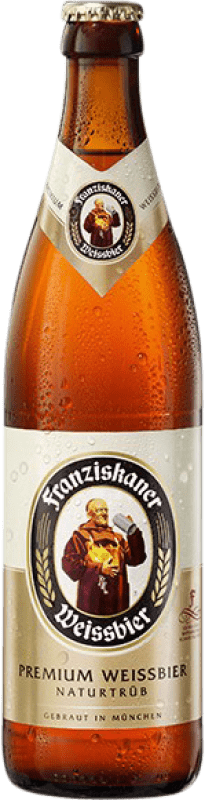 Бесплатная доставка | Коробка из 20 единиц Пиво Spaten-Franziskaner Natural — Натуральный, Weissbier — Белое пиво Германия Средняя бутылка 50 cl