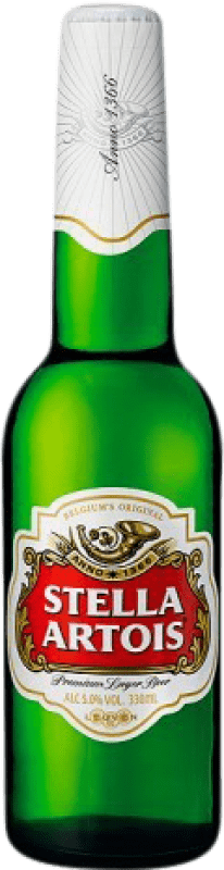 Spedizione Gratuita | Scatola da 4 unità Birra Interbrew Stella Artois Belgio Bottiglietta Terzo 33 cl