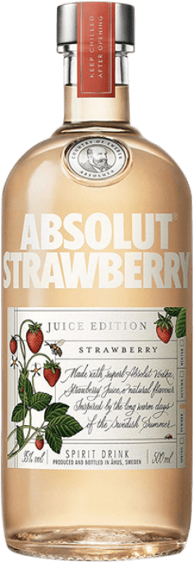 免费送货 | 伏特加 Absolut Strawberry Juice Edition 瑞典 瓶子 Medium 50 cl