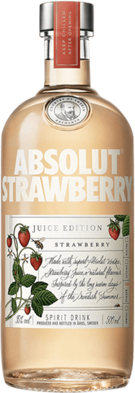 9,95 € | Vodka Absolut Édition Limitée Suède Bouteille Medium 50 cl Strawberry — Fraise