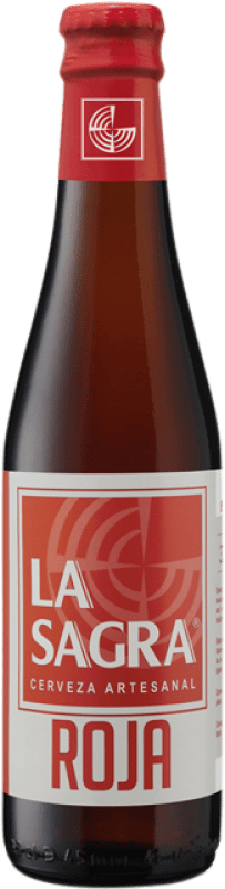 Free Shipping | 24 units box Beer La Sagra Roja One-Third Bottle 33 cl