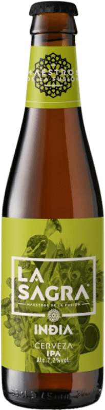 Envio grátis | Caixa de 24 unidades Cerveja La Sagra IPA Garrafa Terço 33 cl