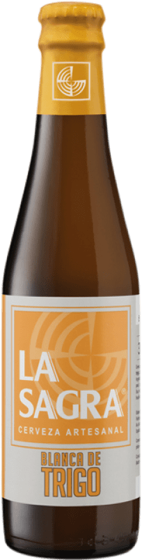 Free Shipping | 24 units box Beer La Sagra Blanca de Trigo One-Third Bottle 33 cl