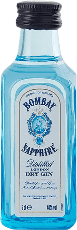 3,95 € Spedizione Gratuita | Genever Gin Bombay Sapphire Bottiglietta Mignon 5 cl