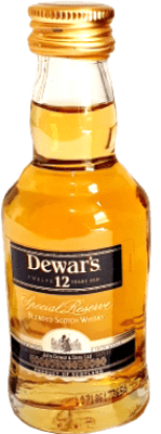 Kostenloser Versand | Whiskey Blended Dewar's White Label Großbritannien 12 Jahre Miniaturflasche 5 cl