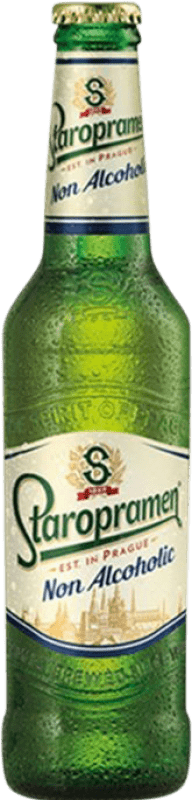 Envío gratis | Caja de 24 unidades Cerveza AB InBev Staropramen Botellín Tercio 33 cl Sin Alcohol