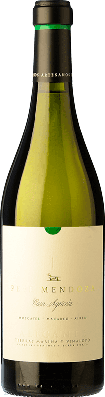 Free Shipping | White wine Pepe Mendoza Casa Agrícola D.O. Alicante Valencian Community Spain Monastrell, Macabeo, Airén 75 cl