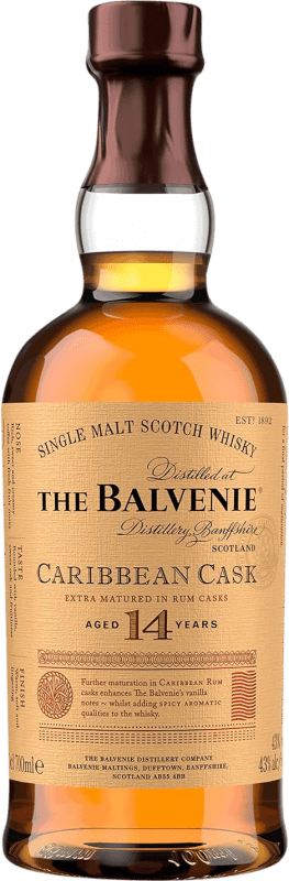132,95 € Free Shipping | Whisky Single Malt Balvenie Caribbean Cask 14 Years