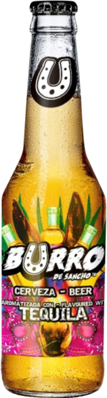 Kostenloser Versand | 24 Einheiten Box Bier La Sagra Burro de Sancho al Tequila Drittel-Liter-Flasche 33 cl