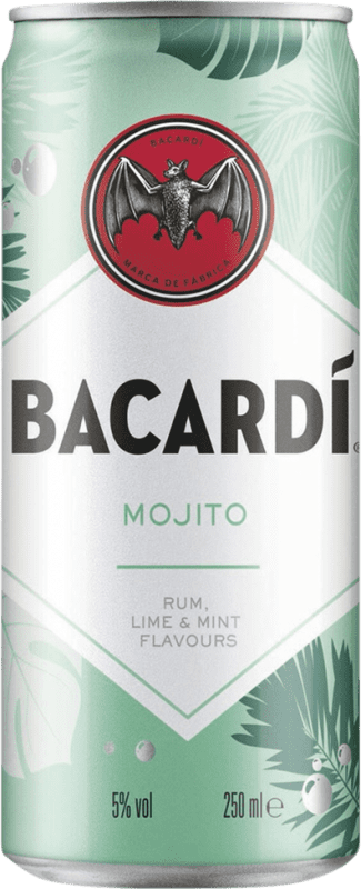 Free Shipping | 12 units box Soft Drinks & Mixers Bacardí Mojito Cocktail Bahamas Can 25 cl