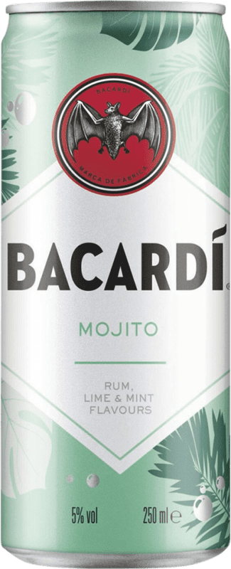 42,95 € Spedizione Gratuita | Scatola da 12 unità Mixer Bacardí Cocktail Lattina 25 cl Mojito