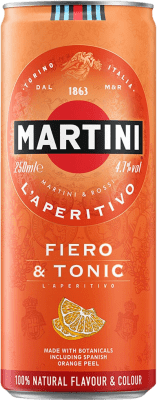 5,95 € Бесплатная доставка | Коробка из 12 единиц Напитки и миксеры Martini Fiero & Tonic Cocktail Алюминиевая банка 25 cl