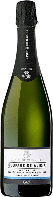 Free Shipping | White Sparkling Wine Conde de Valicourt Alicia Brut Nature Coupage Grand Reserve — Long Barrel-Aged D.O. Cava Catalonia Spain 75 cl
