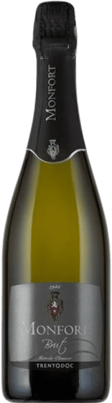 Free Shipping | White sparkling Monfort Brut D.O.C. Trento Trentino Italy Chardonnay 75 cl