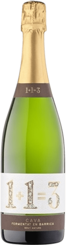 Envio grátis | Espumante branco U Més U 1 + 1 Igual a 3 Fermentat en Barrica Brut Nature D.O. Cava Espanha Xarel·lo, Chardonnay 75 cl