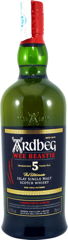 Бесплатная доставка | Виски из одного солода Ardbeg Wee Beastie Шотландия Объединенное Королевство 5 Лет 70 cl