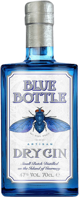 Spedizione Gratuita | Gin Three Fingers Blue Bottle Dry Gin Regno Unito 70 cl