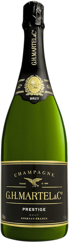 147,95 € 送料無料 | 白スパークリングワイン G.H. Martel Prestige Brut A.O.C. Champagne マグナムボトル 1,5 L