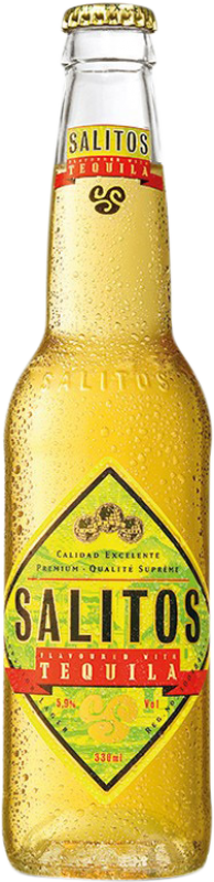 35,95 € Envio grátis | Caixa de 24 unidades Cerveja Salitos Garrafinha Terço 33 cl Tequila