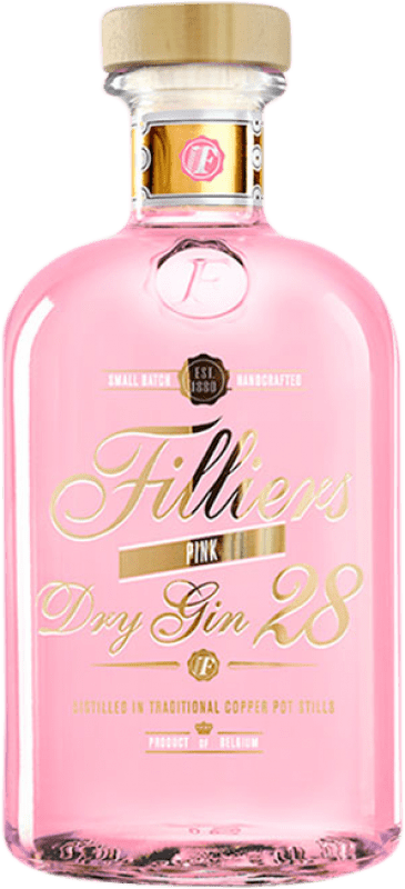 Free Shipping | Gin Gin Filliers Pink Dry Gin 28 Belgium Medium Bottle 50 cl