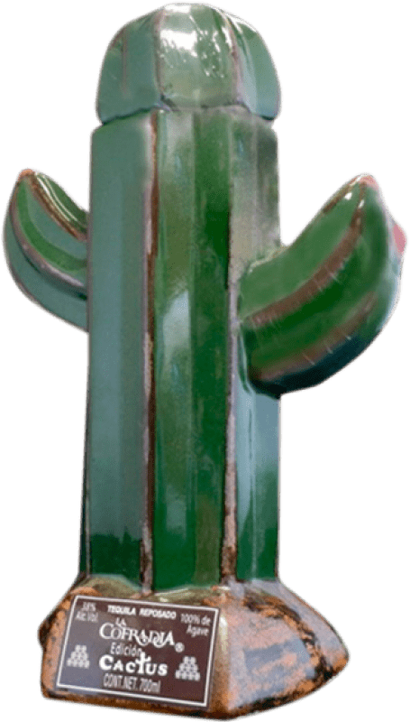 Бесплатная доставка | Текила La Cofradía Cactus Cerámica Reposado Мексика 70 cl