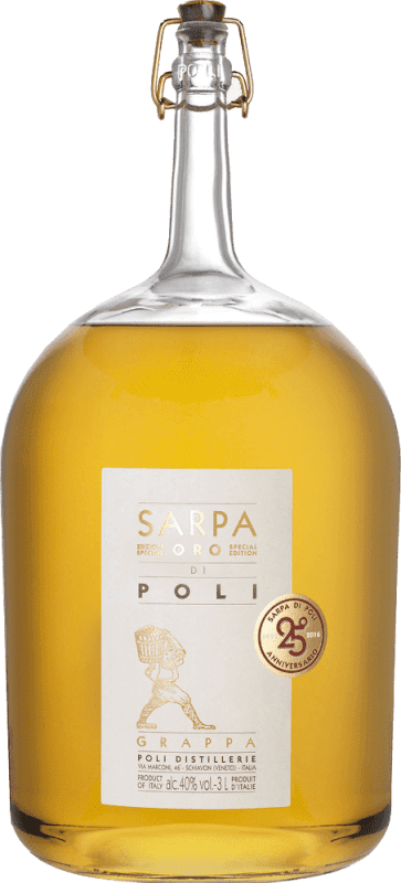 158,95 € | Grappa Poli Sarpa Oro Big Mama Itália Garrafa Especial 3 L