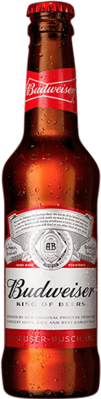 Envio grátis | Caixa de 24 unidades Cerveja Budweiser Estados Unidos Garrafinha Terço 33 cl