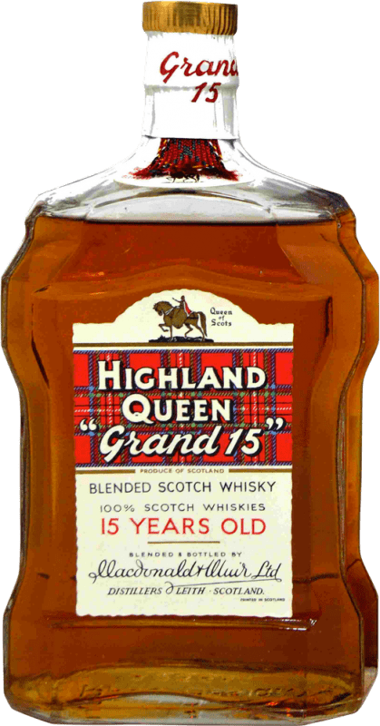 Free Shipping | Whisky Blended Macdonalds Muir Highland Queen Collector's Specimen 1970's United Kingdom 15 Years 75 cl