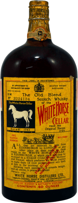 854,95 € | Whisky Blend White Horse 40 Ounces at Lagavulin Distillery 1.18 L Spécimen de Collection années 1970's Royaume-Uni 1 L