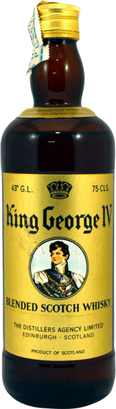 Kostenloser Versand | Whiskey Blended The Distillers Agency King George IV Sammlerexemplar aus den 1970er Jahren Großbritannien 75 cl