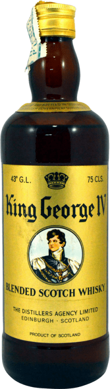 19,95 € | Whisky Blended The Distillers Agency King George IV 1970's Reino Unido 75 cl Ejemplar Coleccionista No Apto para Consumo