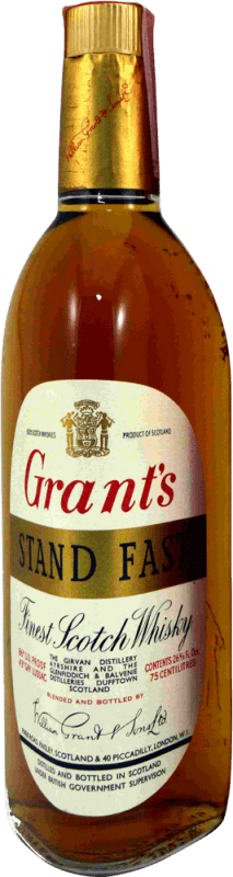 Envio grátis | Whisky Blended Grant & Sons Grant's Stand Fast 1970's Reino Unido 75 cl Exemplar de colecionador Não Próprio para Consumo