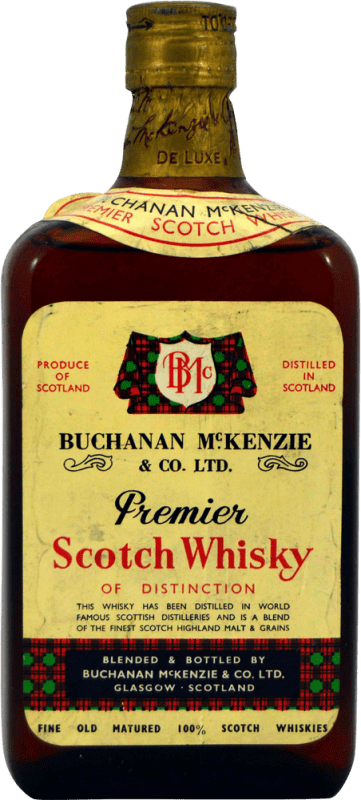 Kostenloser Versand | Whiskey Blended Buchanan Mckenzie Premier Scotch Sammlerexemplar aus den 1960er Jahren Spanien 75 cl