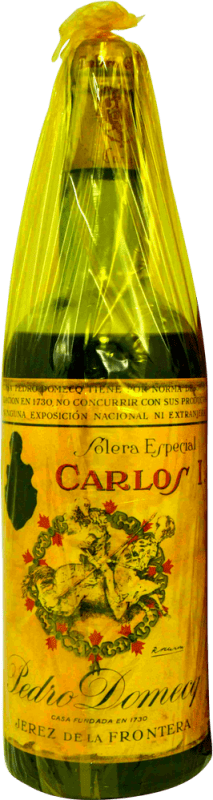 61,95 € | Brandy Pedro Domecq Carlos I en Caja Granate Ejemplar Coleccionista 1960's España 75 cl