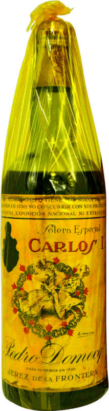 89,95 € Envio grátis | Brandy Conhaque Pedro Domecq Fundador Carlos I en Caja Granate 1960's Espécime de Colecionador