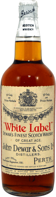 95,95 € Envío gratis | Whisky Blended Dewar's White Label con Cierre de Alambre 1960's Ejemplar Coleccionista No Apto para Consumo