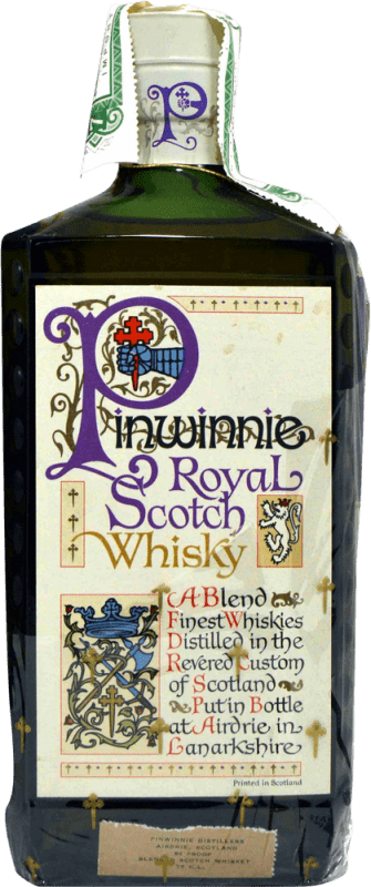 Free Shipping | Whisky Blended Pinwinnie in Royal Purple Bag Collector's Specimen 1970's United Kingdom 75 cl