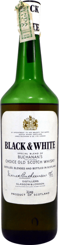 Envoi gratuit | Blended Whisky Buchanan's Black & White Spécimen de Collection années 1960's Royaume-Uni 75 cl