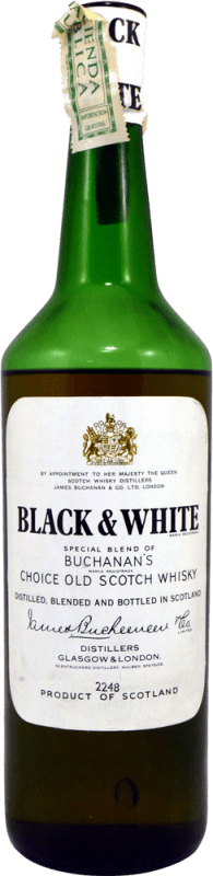 Free Shipping | Whisky Blended Buchanan's Black & White Collector's Specimen 1960's United Kingdom 75 cl