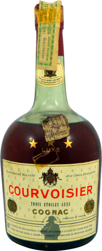 免费送货 | 干邑白兰地 Courvoisier Trois Etoiles 1970's A.O.C. Cognac 法国 75 cl 收藏品 不可食用