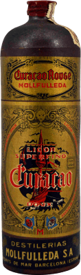 Liqueurs Destilerías Mollfulleda Curacao Rouge Botella Cerámica Spécimen de Collection années 1960's 75 cl