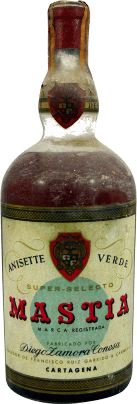 Free Shipping | Aniseed Diego Zamora Conesa Mastia Verde Collector's Specimen 1940's Spain 1 L