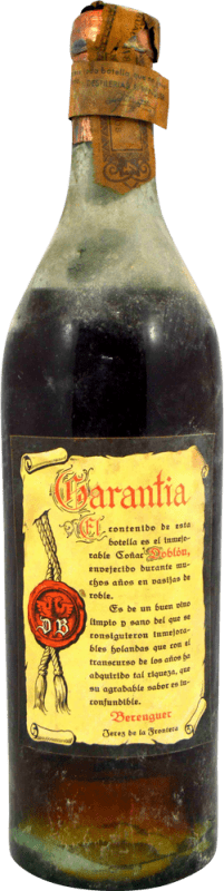 346,95 € | Brandy Destilería Berenguer Coñac Doblón solo Contraetiqueta Collector's Specimen 1940's Spain Bottle 75 cl